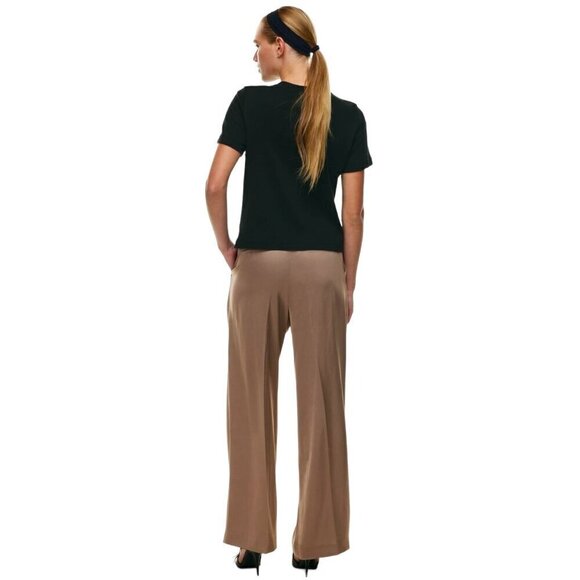 BABATON X ARITZIA Pleated High Waisted Wide Leg Drapey Satin Pants in Saville - Picture 5 of 12